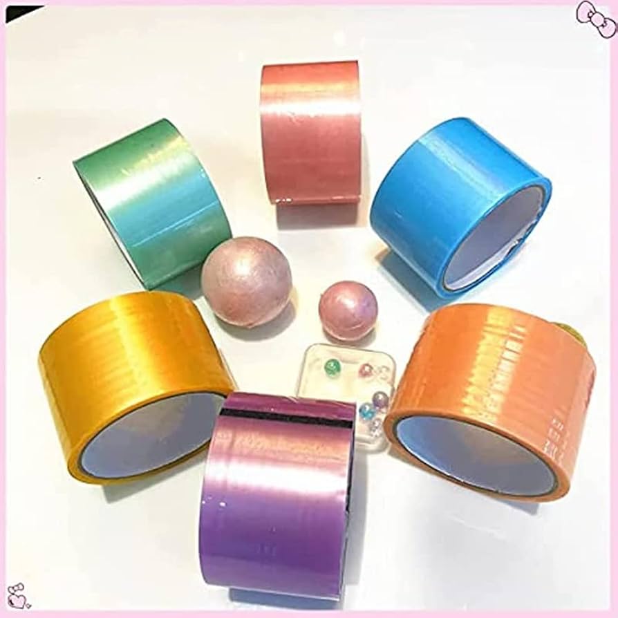 イチオシ❣️粘着ボールテープ テープボール ストレス解消 7色セット 粘着ボールテープ セットレインボー7色 スティッキーボール